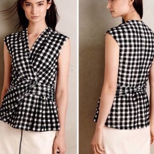 Anthropologie Deletta Gingham Sleeveless Blouse